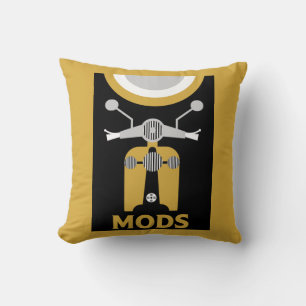 Vintage Inspired British Mods And Rockers Throw Pillow