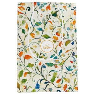 Vintage-Inspired Colourful Paisley Leaf Pattern (2 Medium Gift Bag