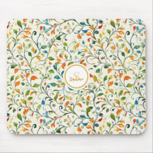 Vintage-Inspired Colourful Paisley Leaf Pattern (2 Mouse Pad
