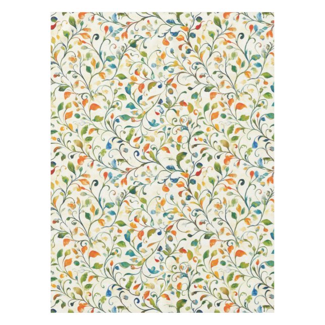Vintage-Inspired Colourful Paisley Leaf Pattern (2 Tablecloth (Front)