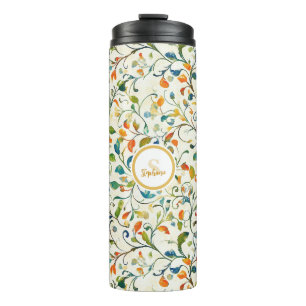 Vintage-Inspired Colourful Paisley Leaf Pattern (2 Thermal Tumbler