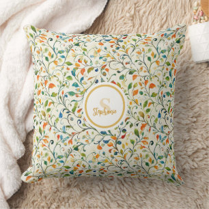 Vintage-Inspired Colourful Paisley Leaf Pattern (2 Throw Pillow