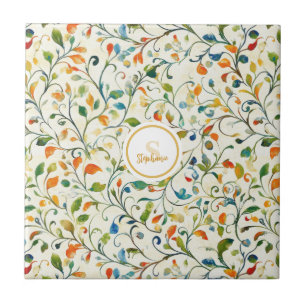 Vintage-Inspired Colourful Paisley Leaf Pattern (2 Tile