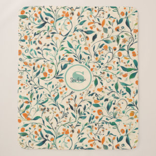 Vintage-Inspired Colourful Paisley Leaf Pattern (3 Sherpa Blanket