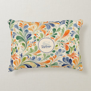 Vintage-Inspired Colourful Paisley Leaf Pattern (4 Accent Pillow