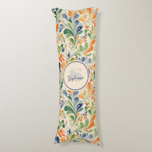 Vintage-Inspired Colourful Paisley Leaf Pattern (4 Body Pillow
