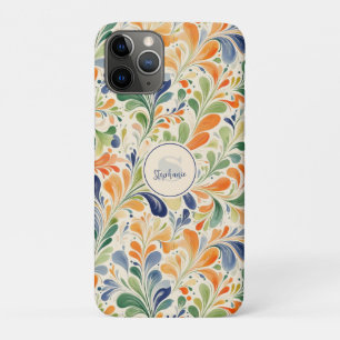 Vintage-Inspired Colourful Paisley Leaf Pattern (4 iPhone 11 Pro Case