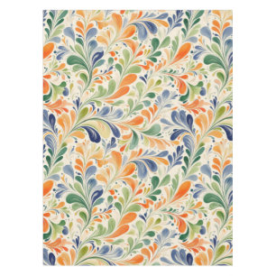 Vintage-Inspired Colourful Paisley Leaf Pattern (4 Tablecloth