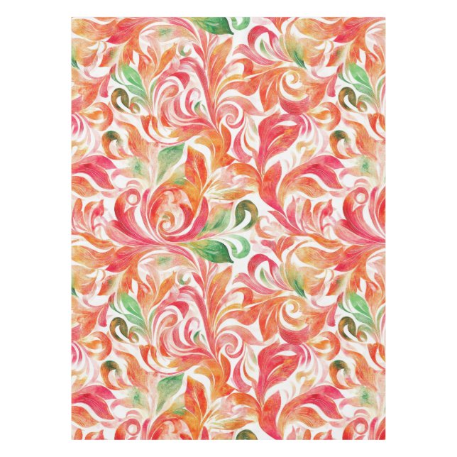 Vintage-Inspired Colourful Paisley Leaf Pattern (5 Tablecloth (Front)