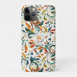 Vintage-Inspired Colourful Paisley Leaf Pattern iPhone 11 Pro Case