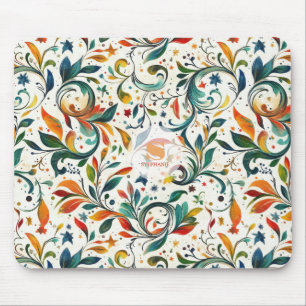 Vintage-Inspired Colourful Paisley Leaf Pattern Mouse Pad