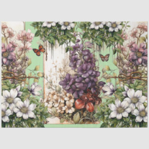 Vintage Inspired Floral Collage Decoupage Tissue Paper
