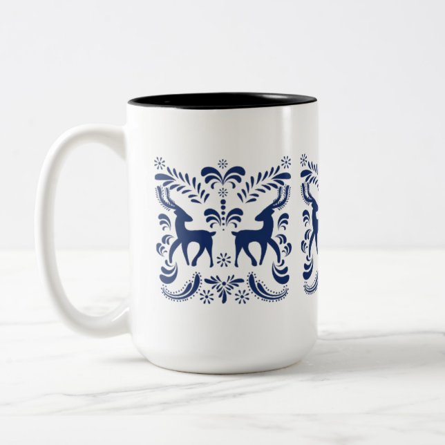 Vintage Inspired Folklore Ceramic Coffee Cup (Left)