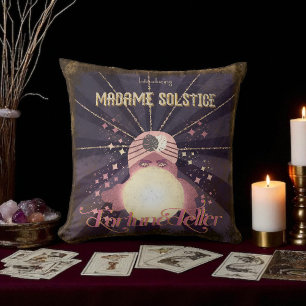 Vintage inspired fortune teller     throw pillow