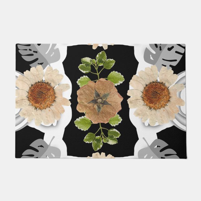 Vintage Inspired Garden Floral Pattern Doormat (Front)