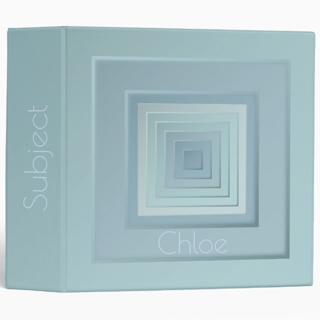 Vintage Inspired Geometric Squares Binder (Front/Spine)