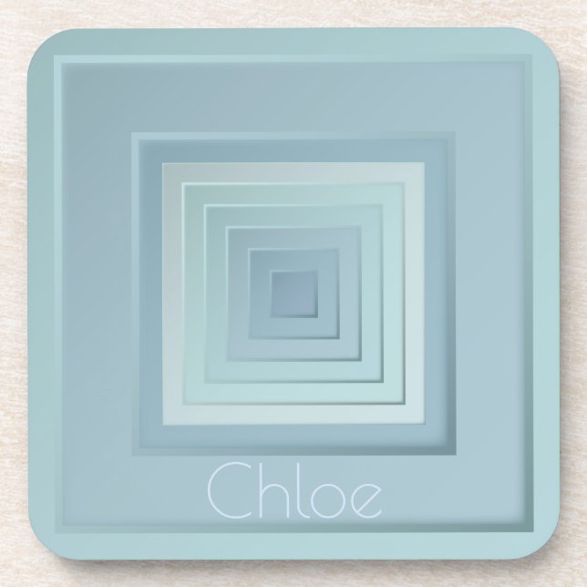 Vintage Inspired Geometric Squares Coaster (Front)