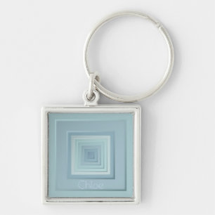 Vintage Inspired Geometric Squares Keychain