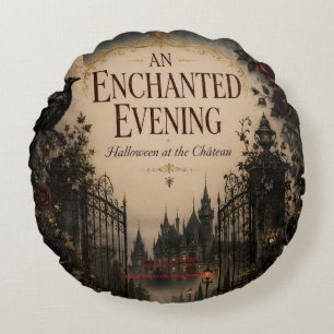 Vintage-Inspired Halloween for Mysterious Evening Round Pillow