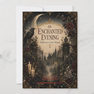 Vintage-Inspired Halloween for Mysterious Evening Thank You Card