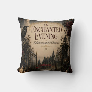 Vintage-Inspired Halloween for Mysterious Evening Throw Pillow