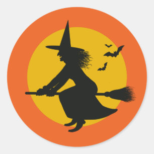 Vintage Inspired Halloween Witch Sticker
