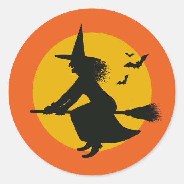 Vintage Inspired Halloween Witch Sticker (Front)