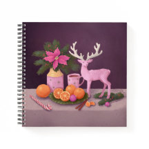 Vintage-Inspired Holiday Still Life with Pink Deer
