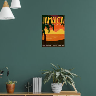 Vintage Inspired Jamaica Travel Poster