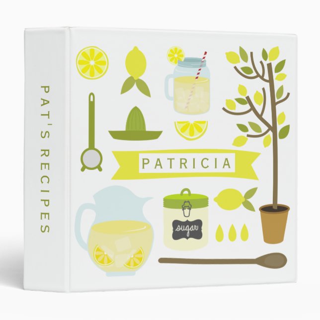 Vintage Inspired Lemonade Kitchen Binder (Front/Spine)