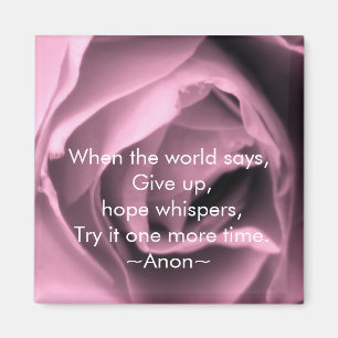 Vintage Inspired Lilac Rose Hope Quote Magnet