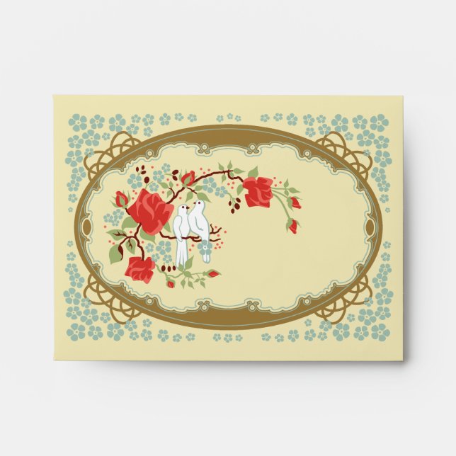 Vintage Inspired Love A2 Notecard Envelopes (Front)