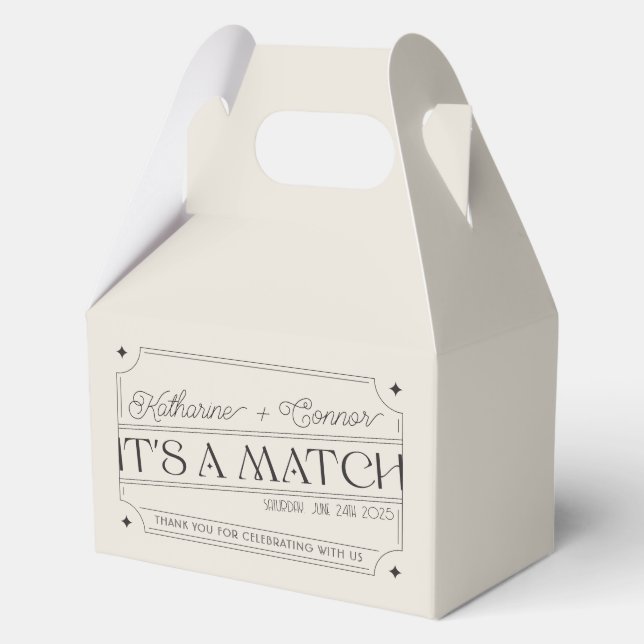 Vintage-Inspired Matchbox Wedding Favour Box (Front)