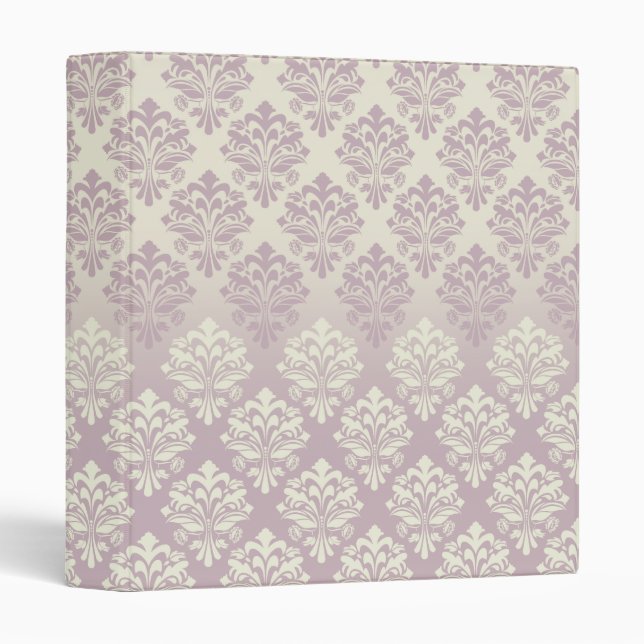 Vintage Inspired Mauve Damask Binder (Front/Spine)