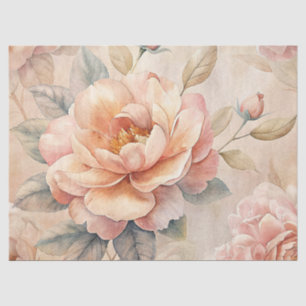 Vintage Inspired Pastel Peach Watercolor Decoupage Tissue Paper