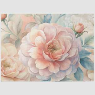Vintage Inspired Pastel Peach Watercolor Decoupage Tissue Paper
