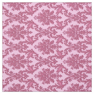 Vintage Inspired Pink Damask Print Fabric