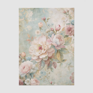 Vintage Inspired Pretty Row of Peonies Background Tissue Paper