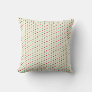 Vintage Inspired Small Polka Dots Pattern Throw Pillow