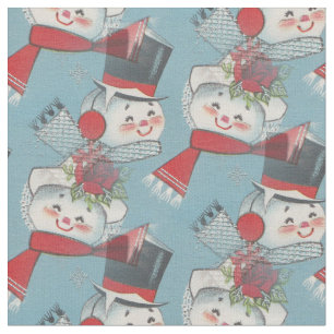 Vintage Inspired Snowmen Print Fabric