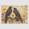 Vintage Inspired Sunflowers Red Roses Raven