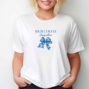 Vintage Inspired Toile French Blue Wedding Party T-Shirt