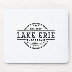 Vintage Inspired Walleye Fishing Lake Erie Mouse Pad