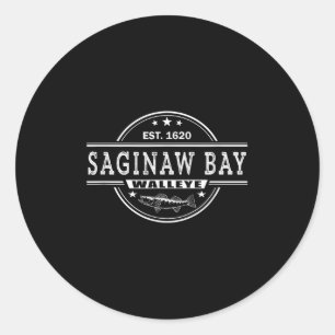 Vintage Inspired Walleye Fishing Saginaw Bay Classic Round Sticker