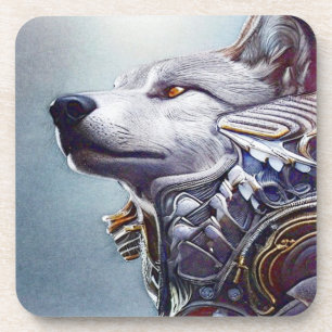 Vintage-Inspired Wolf Head Art - Nostalgic Coaster