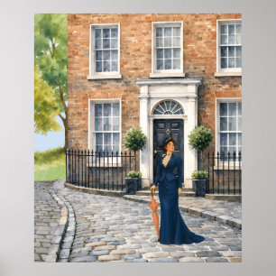 Vintage inspired young English woman Poster
