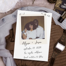 Vintage Instant Photo Handwritten Monogram Wedding