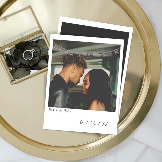 Vintage Instant Photo Save The Date Card (Creator Uploaded)
