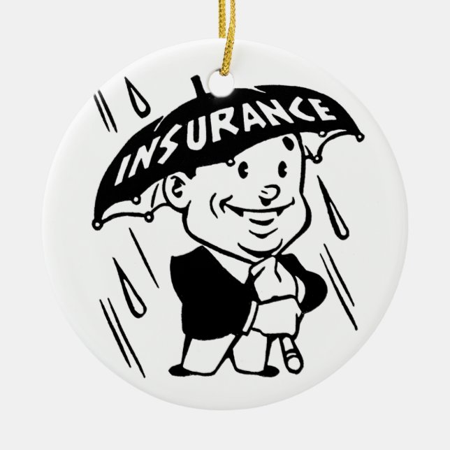 Vintage Insurance Guy Ceramic Ornament (Front)