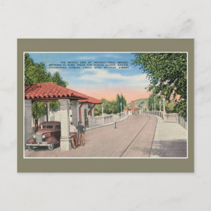 Vintage international bridge and customs El Paso 2 Postcard
